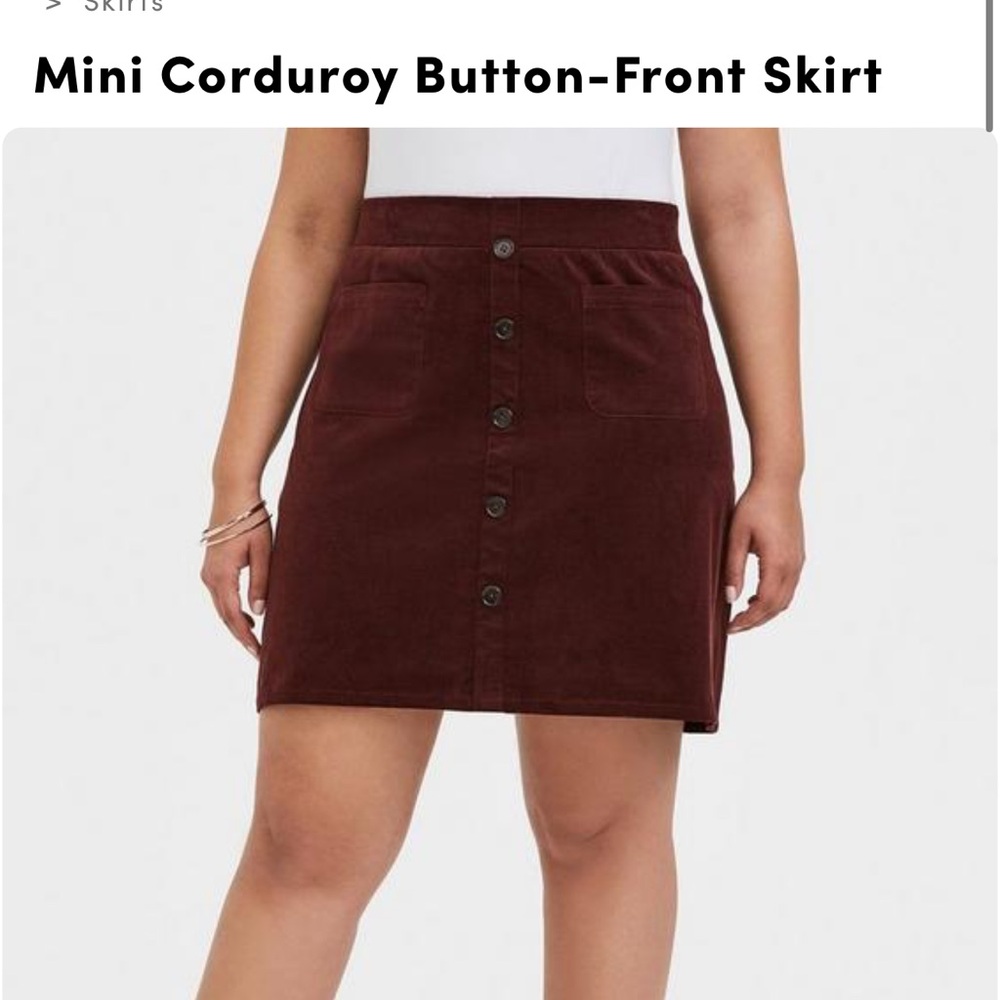 Torrid size 2 Mini Corduroy Button-Front Skirt